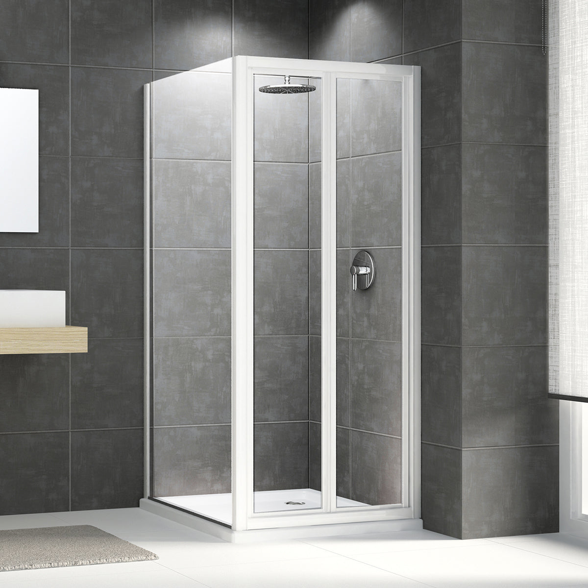 PORTA DOCCIA A SOFFIETTO LIBRO TRIS LUX ACRILICO