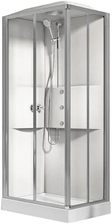 CABINA DOCCIA MULTIFUNZIONE APERTURA 2 ANTE SCORR.2 FISSE MEDIA 2.0