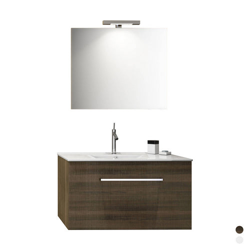 MOBILE BAGNO SOSPESO "KIO" CON LAVABO E SPECCHIO CM.90